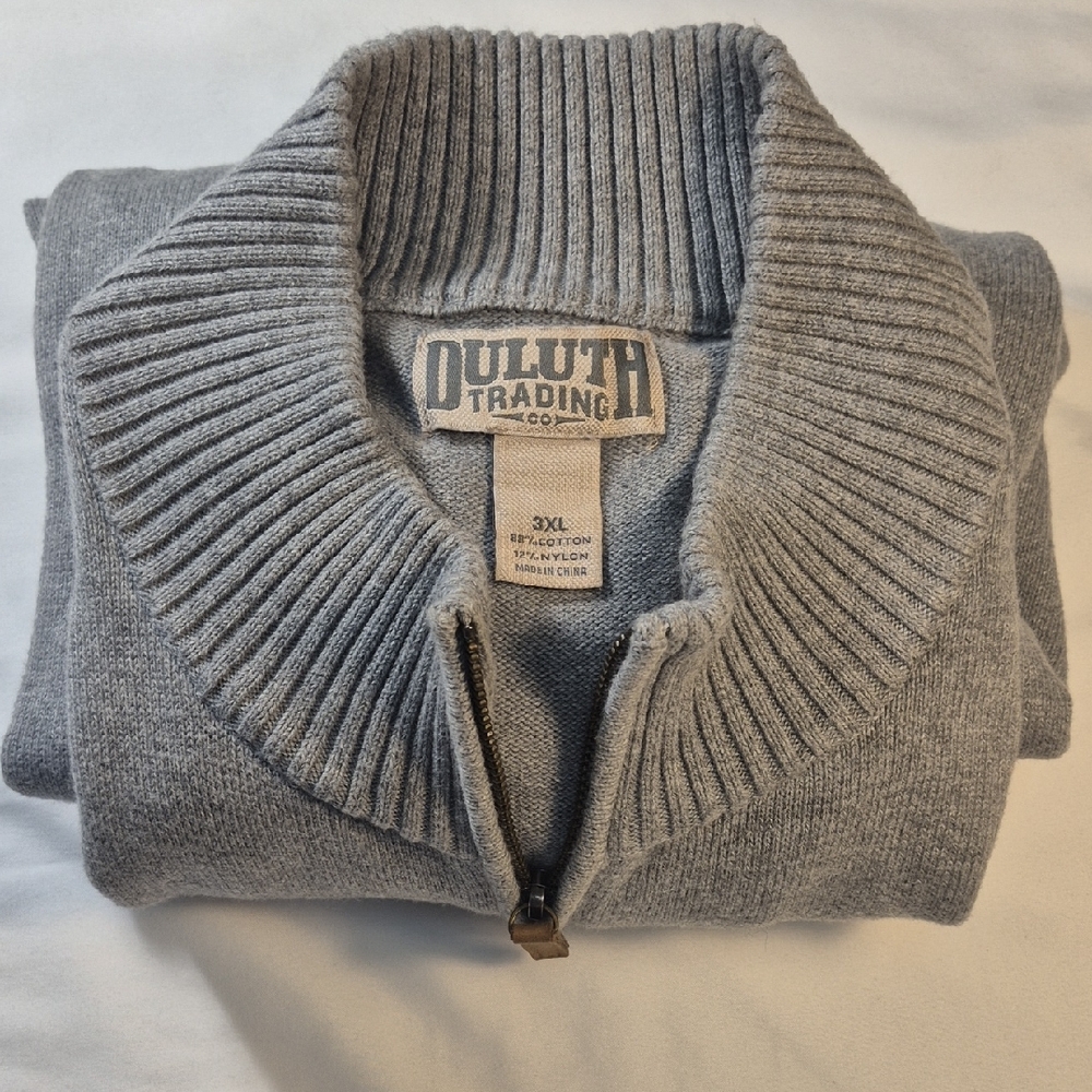 Duluth Trading Co Gray Zip Up Sweater - Picture 11 of 13